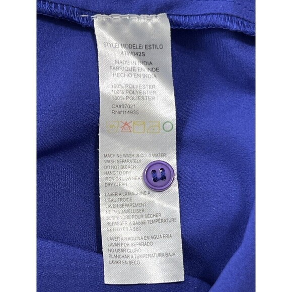 RD Style Women's Modest Royal Blue Tie Elastic Waist House Dress Size XS - Picture 8 of 9